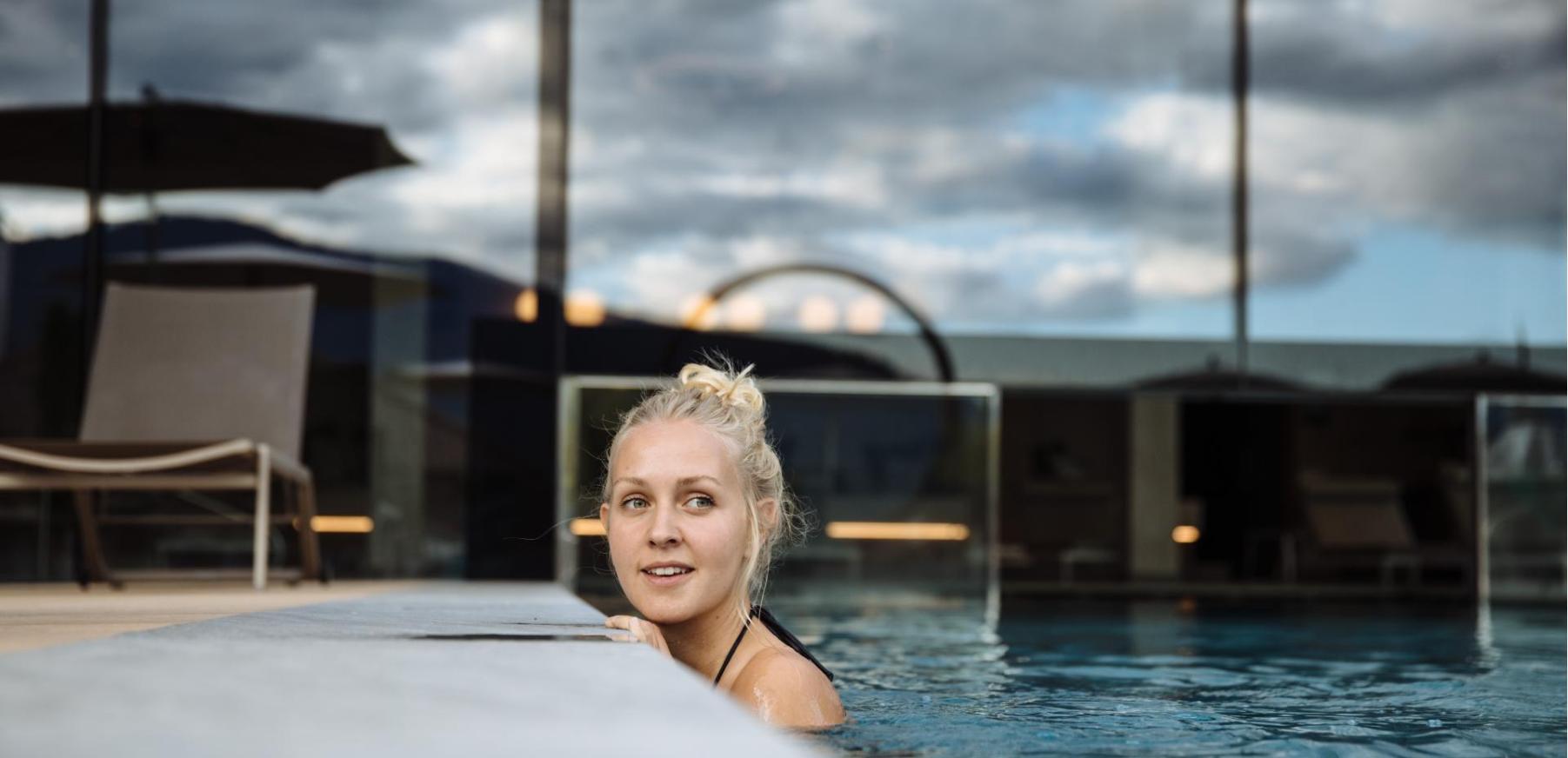 In the Outdoor Pool