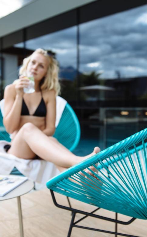 A Drink at the Outdoor Pool